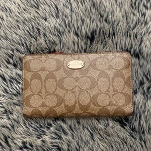 Coach Signature PVC Continental Snap Wallet